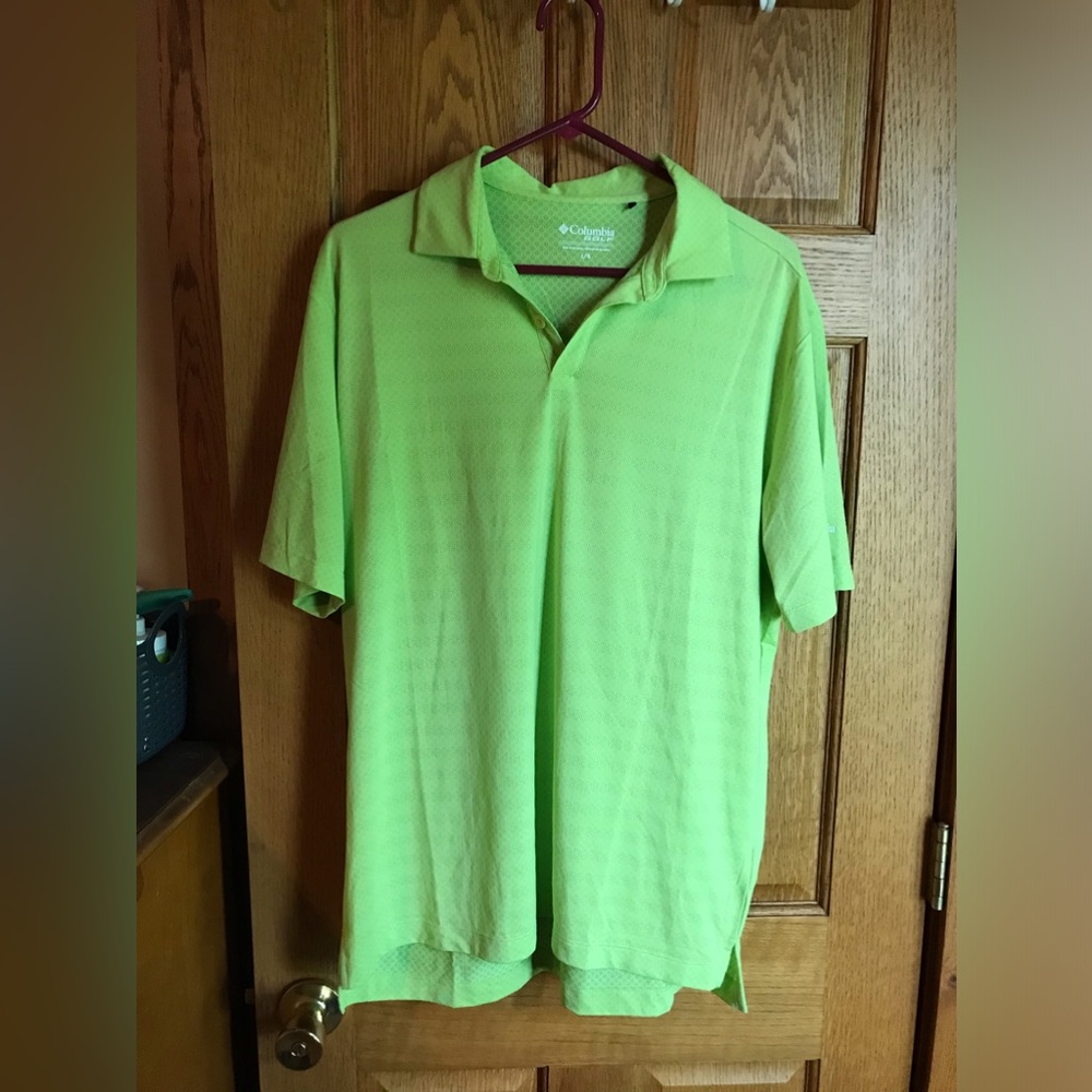 Columbia Men's Lime Green Golf Polo Shirt L